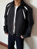 AIDASE  -  Autumn New Men's Jacket Contrast Color Patchwork Padded Shoulder Design Lapel Casual Stylish Korean Version Coats 21E7597 aidase-shop