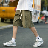 Aidase 2025 Summer Men's Overalls Shorts Baggy Straight Casual Short Pants Y2K Streetwear Bermuda Sports Drawstring pantalones cortos