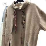 Aidase Colorful Ribbon Men's Long Sleeved Hoodies Japanese High Neck Fleece Male Pullover Autumn Winter Casual Versatile Top aidase-shop