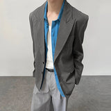 AIDASE  -  Men Striped Blazer Lapel Long Sleeve Button Casual Male Suit Streetwear Elegant Fashion Thin Coats Men Blazer S-5XL aidase-shop