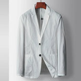 Aidase Men Spring Summer Thin Light Suit Blazer Casual Business Suit Coat Plus Size Boys Long Sleeve Button Up Suit Jacket Plus Size aidase-shop