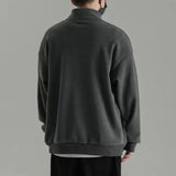 Aidase Sweatshirts for Man Top Hoodieless Men's Clothing Solid Pullover Fleeced Half Zip Sweat Shirt Funny Harajuku Fashion Autumn Emo aidase-shop