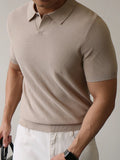 AIDASE  -  Summer High Quality Knitwear Mens Polo Shirts Casual Pure Color Short Sleeve Slim Polos Men Fashion Button Polo Neck Knitted Top aidase-shop