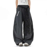 AIDASE  -  American Style Men's Scimitar Casual Pants Pleated Sequin Belt Elastic Waist Design Loose Straight-leg Men Trousers 21E6680 aidase-shop