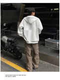 AIDASE  -  Autumn Fashion Men's Jacket Coat Long Sleeve Loose Zipper Hoodies Streetwear Hooded Casual Outwear Black Gray aidase-shop