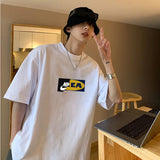 AIDASE  -  Fashion O-Neck Loose All-match Printed Letter T-Shirts Men Clothing Summer New Oversized Casual Tops England Tee Shirt aidase-shop