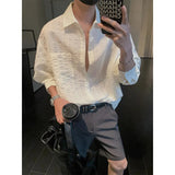 AIDASE  -  Men's Textured Bold Stripe Linen Shirt – Relaxed Fit, Breathable & Lightweight for Casual Sophistication M-3XL aidase-shop