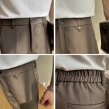 AIDASE  -  Summer Men's Straight Slim Fit Korean-style Tapered Solid Color Dress Pants Casual Trousers  28-38 aidase-shop