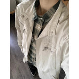 AIDASE  -  Retro American Cleanfit Work Jaet with Multiple kets Stand Collar ex Spring Autumn Trendy Versatile Couple Outerwear aidase-shop