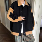 Aidase Color Blocking Woolen Jacket Men's Versatile Loose and Thick Hong Kong Style Ins Trendy Youth Lapel Coat aidase-shop