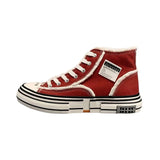 AIDASE  -  New Unisex Canvas Shoes High Top Women Men Canvas Sneakers Middle Cut Black Students Tennis Sports Shoes Orange Autumn aidase-shop