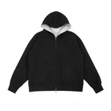 AIDASE  -  Mens Autumn Spring Contrast Color Cardigan Hooded  Thick Premium Loose Heavyweight Top Men's hoodie ventilate essentials hoodie aidase-shop