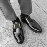 AIDASE  -  Luxury Brand Men's Shiny Leather Shoes High-end Occasions Business Men's Formal Shoes Classic Loafers Brown Retro Shoes aidase-shop