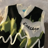 Aidase Sleeveless Knitwear Loose Fit Waistcoat Korean Popular Clothes Sweaters Male Y2k Elegant Open Designer New In Men's Knitted Vest aidase-shop