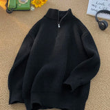 Aidase winter outfits men Women's Men's Y2K Turtleneck Sweater Knit Sweatshirts Coat For Men Knitwear With Zipper Korean WInter Outer Pullovers Men Blouse aidase-shop