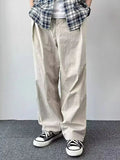 AIDASE  -  Retro Waed Loose Straight Leg Casual Pants Thin Wide Leg Pants Spring Autumn Sle for Men And Women Trendy Workwear Trousers aidase-shop