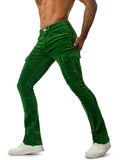 AIDASE  -  Autumn Fashion Slim Fit Corduroy Pants Mens Casual Solid Color Textured Multi Pockets Cargo Pants Vintage Men's Trousers