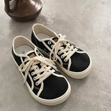 AIDASE  -  Girls White Light Brown Sneakers Designer Canvas Shoes Women Low Top Sneakers Wide Toe Lace Up Trainers Shoes Comfortable aidase-shop