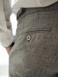 AIDASE  -  Vintage Naples Linen Pants Men British Style High Waist Slim Fit  Trousers Spring Summer Fashion Casual Ankle-Length Suit Pants aidase-shop