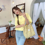 AIDASE  -  Small Floral Shoulder Canvas Bag Spring and Summer Fresh Thin Tote Bag Large Capacity Holiday Beach Bag Luxury Handbag aidase-shop