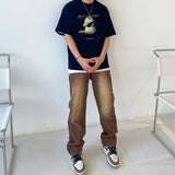 Aidase Brown Baggy Jeans Men Fashion Retro Casual Straight Jeans Men Streetwear Korean Hip Hop Denim Pants Mens Trousers S-2XL aidase-shop
