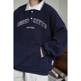 Aidase South Park/Japan fashion College Retro Letter Embroidery Men and Women Lapel Loose Casual Pullover Hoodie aidase-shop