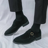 AIDASE  -  Fashionable Loafers Branded Hairstylist Business Buckle Slip-on Leather Office Leather Shoes Outdoor Soft Comfort Driving Shoes aidase-shop