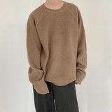 AIDASE  -  Autumn New Casual Bottoming Knit Tops Men's Solid Color Textured Long Sleeve Vintage Sweater For Mens Outdoor Fashion Tees aidase-shop