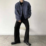 AIDASE  -  Autumn Winter New Men's Tide Elegant Short Jacket Thick Small Fragrant Stand Collar Woolen Korean Fashion Casual Top aidase-shop