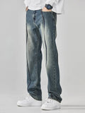 Aidase Trousers Cropped Broken Graphic Ripped Male Cowboy Pants with Holes Hip Hop Torn Jeans for Men Washed Y2k Vintage Trend Xs