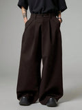 AIDASE  -  Loose Fit Men's Casual Pants with Pockets Pleated Slimming Daily Simple Style Pure Color Imported from Mainland China aidase-shop