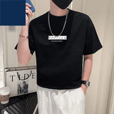 Aidase Fashion O-Neck Korean Printed Letter T-Shirts Men's Clothing 2025 Spring Summer New Loose Casual Tops All-match Tee Shirt