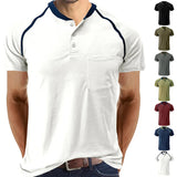 AIDASE  -  Summer High Quality Cotton Henley T-shirts Mens Casual Short Sleeve Tee Shirts Pullover Tops Henry Fashion Streetwear