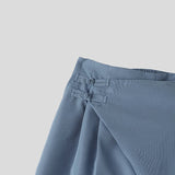 AIDASE  -  Men's Wide Leg Pants Solid Color Button Casual Irregular Trousers For Man Streetwear Baggy Leisure Pantalones Pants aidase-shop