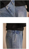 AIDASE  -  Vintage Cotton Men Jeans Suit Pants Elastic High Waisted Straight Trousers British Business Style  Casual Naples Denim Pant aidase-shop