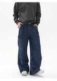 AIDASE  -  Men's Casual Trendy Basic Daily Loose Camouflage Wide Leg Straight Multi Pockets Denim Trousers American New Fashion Jeans Pants aidase-shop