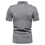 AIDASE  -  Spring and Summer New European Size Men's Polo Neck Short Sleeved T-shirt for Foreign Trade Work Half Sleeved Shirt aidase-shop