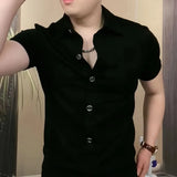 Aidase Summer New Men's Clothing Fashion Casual Short Sleeve Shirt Business Affairs Light Luxury High-end All-match Handsome Tops aidase-shop