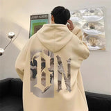AIDASE  -  New Letter Print Oversized Hoodies For Man High Street Fashion Hooded Sweatshirt Autumn Women's Fleece Y2K Hoodie Clothes aidase-shop