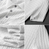 AIDASE  -  Stretchable Business Casual Striped Short-sleeve Polo Shirt  Men Asian Size Slim Fit High-quality T-shirt  Young Men Breathable. aidase-shop