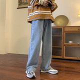 AIDASE  -  Vintage Coffee Straight Jeans Men Loose Denim Trousers Neutral Jean Pants Streetwear Casual Wide Leg Jeans Man Women Baggy Denim aidase-shop