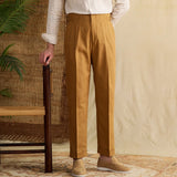 Aidase High Quality Linen Cotton Naples Straight Leg Pant Linen Breathable Adjustable Buckle Italian Men Formal Pant Pantalones Hombre aidase-shop