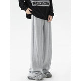AIDASE  -  Gray Men's Autumn American High Street Heavy Sports Trendy Brand Straight Casual Wide-leg Trousers aidase-shop