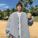 AIDASE  -  Cardigan hoodie men's spring and autumn black loose heavyweight outerwear fashion brand new high-end spring and autumn casu aidase-shop