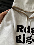 AIDASE  -  Letter Design Hooded Women Sweatshirt New Long Sleeve Loose Pullover Korean Simple Lady Sport Hoodies aidase-shop