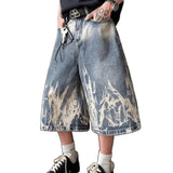 AIDASE  -  Summer New Men Tide Original Design Chic American Youth Fashion Capris High Street Style Jeans Straight Loose Shorts HK5239 aidase-shop