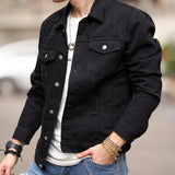 AIDASE  -  Men Streetwear Fashion Slim Denim Jacket High quality Male Simple solid Casual Jacket Coat aidase-shop
