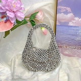 AIDASE  -  Fashion Handmade Beaded Women Luxury Wedding Silver Banquet Handbag Chain Totes Crossbody Bag Purse aidase-shop