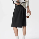 AIDASE  -  Men's Vintage Pleated Wide Leg Suit Shorts, High Waist Casual Knee Length Shorts aidase-shop
