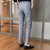 Aidase Slim Fit Social Man Suits Pants Tailoring Business Tressed Elastic Stretch Trousers for Men Dress Chinese Homme Summer Up